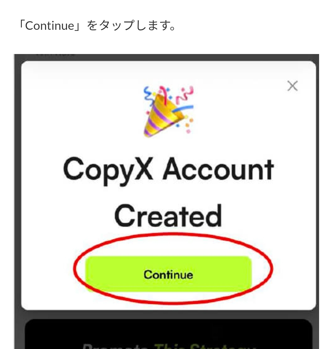 画面 24: 确认 CopyX 账户已创建