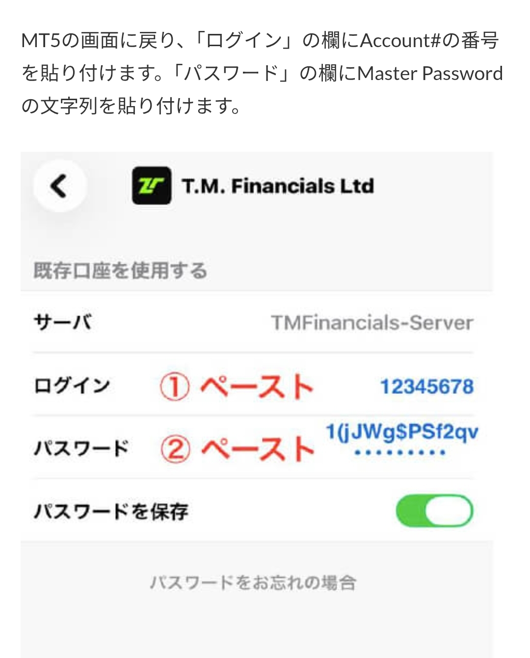 画面 32: 使用本人的账户资料登录 MT5